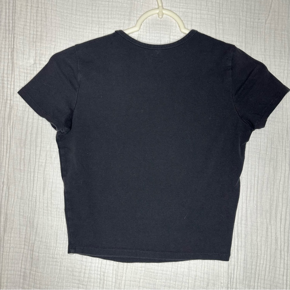 HOLLISTER Woman’s Gray Crop Top Short Sleeve Graphic Tee Restless Youth Small - Picture 5 of 6